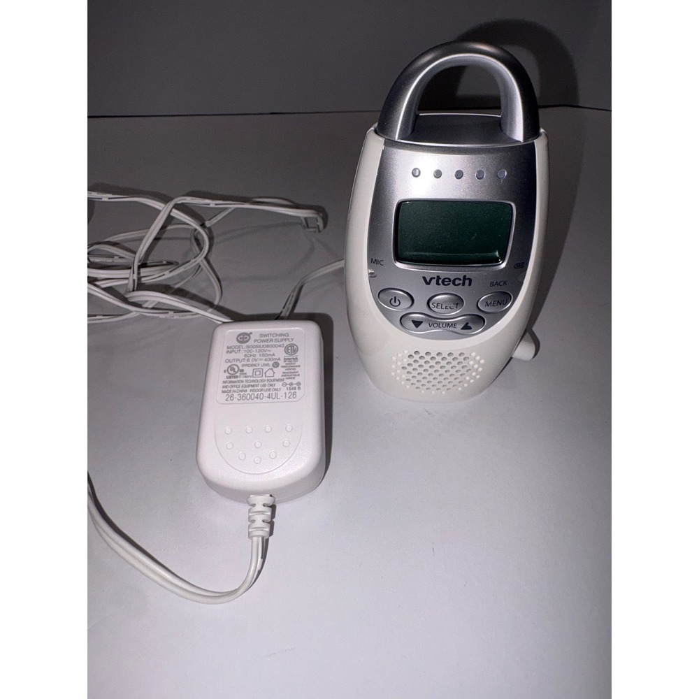 VTech DM221-2 Parent Unit Digital Audio Baby Monitor White Silver with Adapter